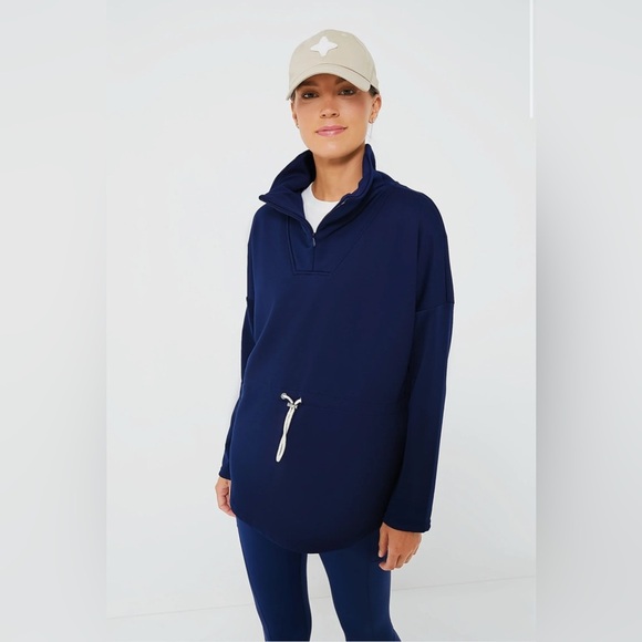 NWOT TUCKERNUCK TNUCK SPORT Navy Cinched Natalie Quarter Zip Sz XS - Picture 1 of 12